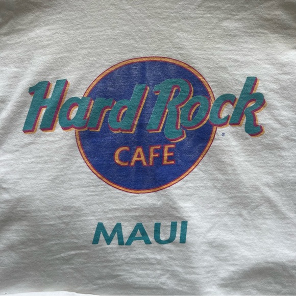 Vintage 90s Hard Rock Cafe Maui Cropped Tee - Picture 5 of 5